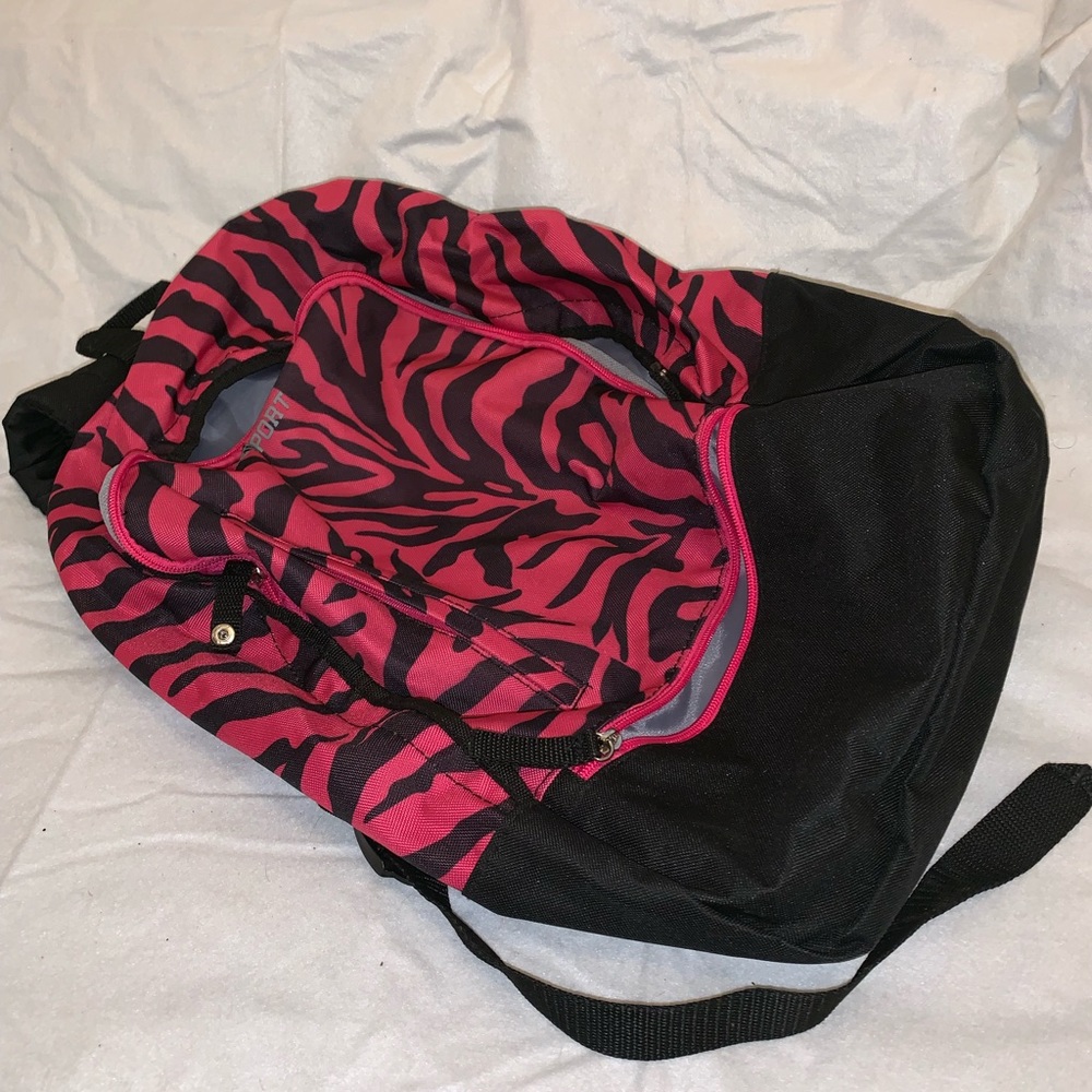 Eastsport pink zebra print backpack